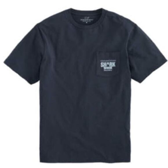 Vineyard Vines Men's Camo Discovery Shark Week Logo Pocket T-Shirt Small - Picture 1 of 7